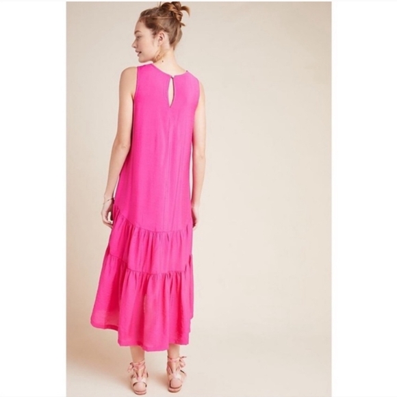 Maeve By Anthropologie Pink Sleeveless Crew Neck Sundress - Picture 6 of 13